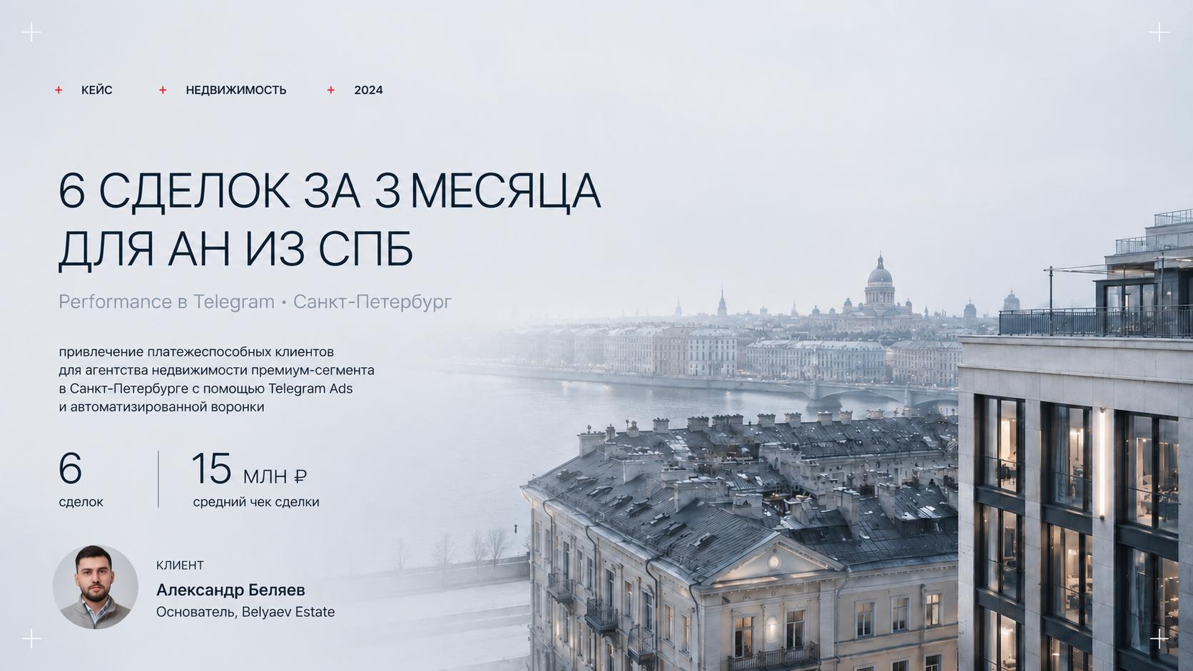Кейс СПб 15 млн через Telegram Ads